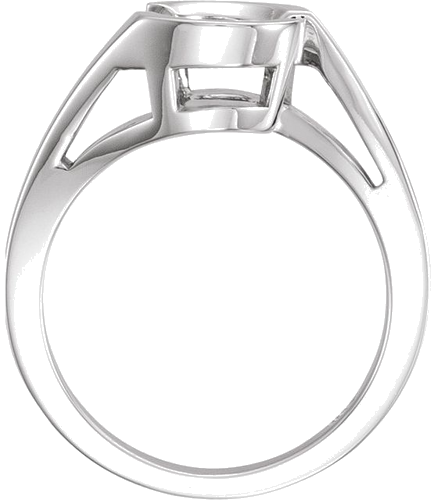 Sužadėtuvių Žiedas „Half-Bezel Solitaire“ 14k white gold Round 6.5mm (2)