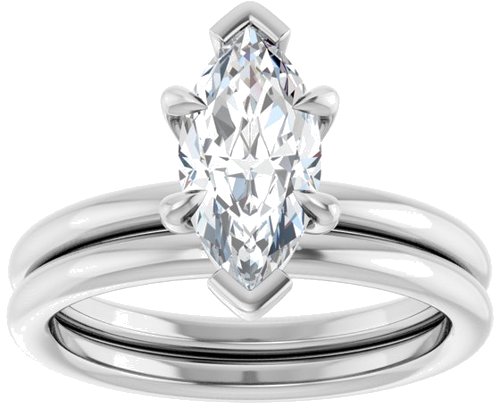 Sužadėtuvių Žiedas „Claw-Prong Solitaire“ 14k white gold Marquise 11mm x 5.5mm (8)