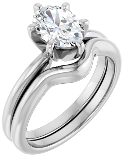 Sužadėtuvių Žiedas „Solitaire“ 950 Platinos Oval 8mm x 6mm (6)