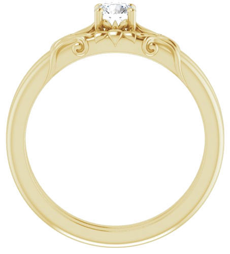 Sužadėtuvių Žiedas „Solitaire“ 14k yellow gold Round 4.1mm (7)