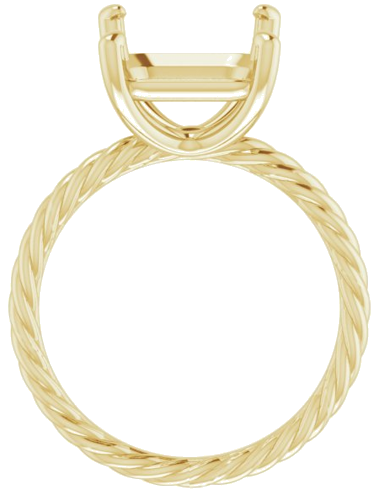 Sužadėtuvių Žiedas „Solitaire Rope“ 14k yellow gold Emerald 12mm x 10mm (2)