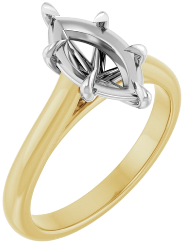 Sužadėtuvių Žiedas „Claw-Prong“ 14k yellow/white gold Marquise 12mm x 6mm (1)