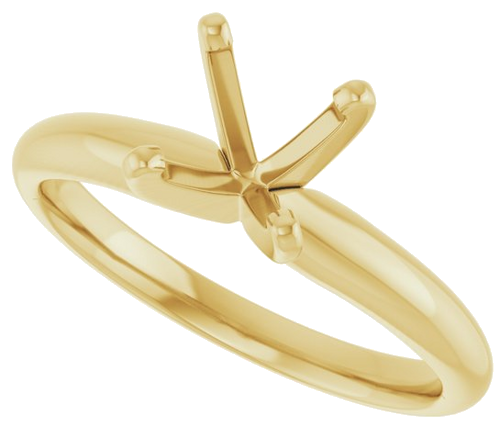 14K Yellow 6-6.6 mm Round 4-Prong Solitaire Ring Mounting (5)