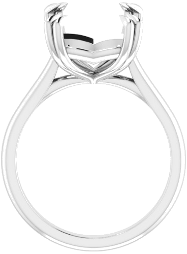 Sužadėtuvių Žiedas „Double Claw-Prong“ 10k white gold Emerald 12mm x 10mm (2)