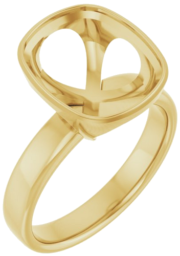 Sužadėtuvių Žiedas „Bezel-Set Solitaire“ 14k yellow gold Elongated Cushion 12mm x 10mm (1)