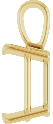 14K Yellow 9.5x7 mm Emerald 4-Prong Pendant Mounting (3)