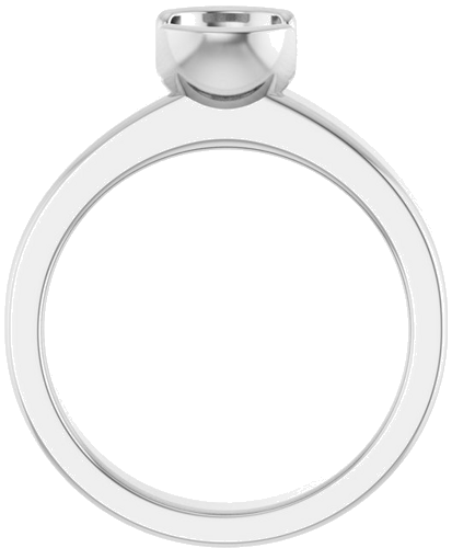 Sužadėtuvių Žiedas „Half-Bezel Solitaire“ 14k white gold Round 6.5mm (2)