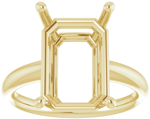 Sužadėtuvių Žiedas „Solitaire“ 14k yellow gold Emerald 14mm x 10mm (3)