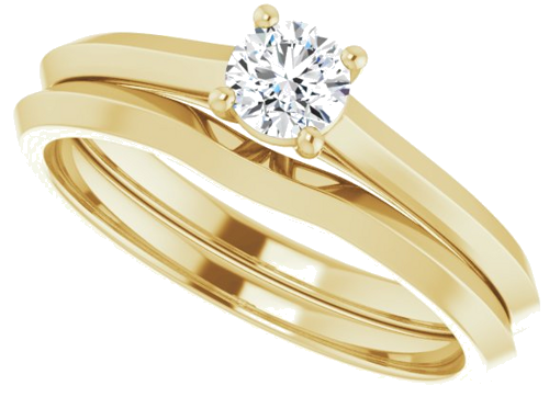 Sužadėtuvių Žiedas „Claw-Prong“ 10k yellow gold Round 4.1mm (10)