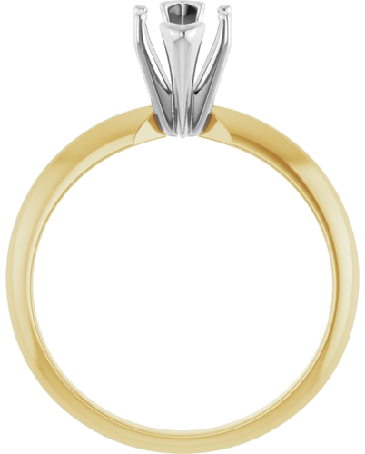 14K Yellow   White 6-Prong 10x5 mm Marquise V-End Solitaire Ring Mounting (2)