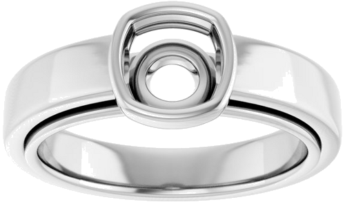 Sužadėtuvių Žiedas „Bezel-Set Solitaire“ 14k white gold Cushion 6mm (3)