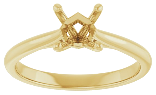 14K Yellow 5 mm Square Solitaire Engagement Ring Mounting (3)