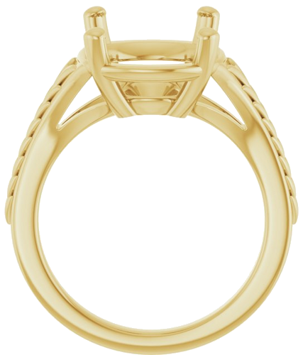 Sužadėtuvių Žiedas „Solitaire“ 14k yellow gold Elongated Cushion 14mm x 10mm (2)