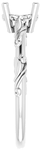 Sužadėtuvių Žiedas „Solitaire Scroll“ 585 Baltojo Aukso Round 6.5mm (4)