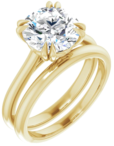 Sužadėtuvių Žiedas „Double Claw-Prong“ 18k yellow gold Round 9mm (6)