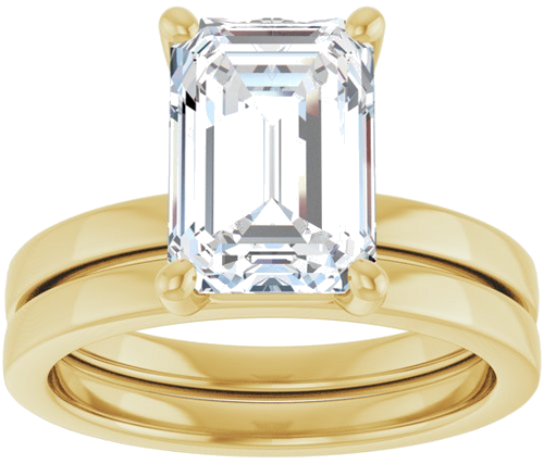 Sužadėtuvių Žiedas „Solitaire“ 14k yellow gold Emerald 10mm x 7mm (8)