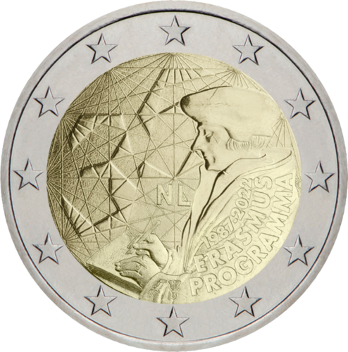 2022 Netherlands Erasmus 35th 2 euro coin on BU card (2)