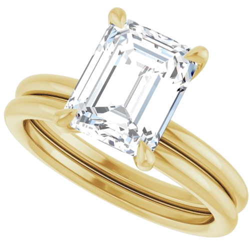 Sužadėtuvių Žiedas „Claw-Prong Solitaire“ 14k yellow gold Emerald 9mm x 7mm (10)