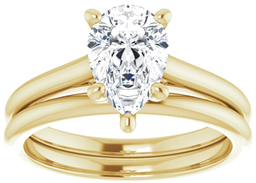 Sužadėtuvių Žiedas „Accented Infinity-Inspired“ 14k yellow gold Pear 9mm x 6mm (8)
