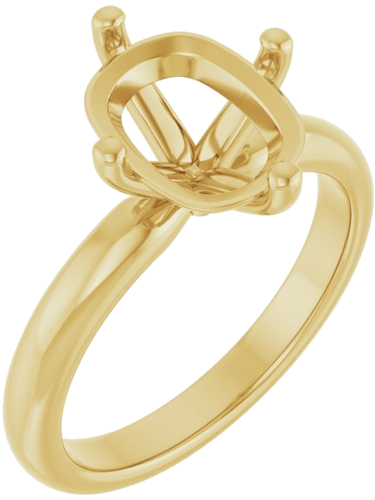 Sužadėtuvių Žiedas 14k yellow gold Elongated Cushion 10mm x 8mm (1)