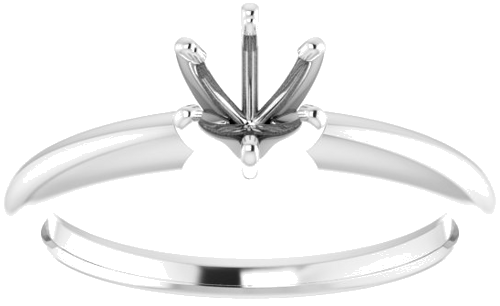 14K White 5.2 mm Round 6-Prong Solitaire Ring Mounting (3)