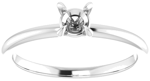 14K White  4.4 mm Round Solitaire Engagement Ring Mounting (3)