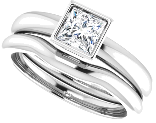 14K White 4.5 mm Square Engagement Ring Mounting (10)