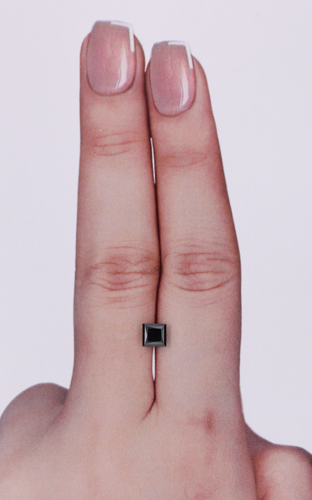 0.63 carat Fancy Black-VVS2 Natūralus Princess Deimantas (1)