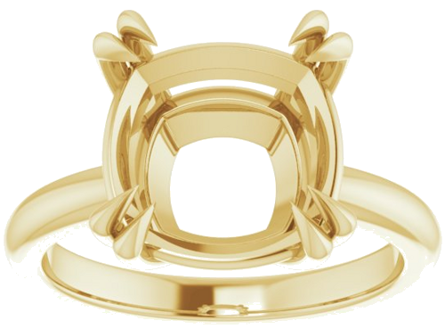 Sužadėtuvių Žiedas „Double Claw-Prong Solitaire“ 14k yellow gold Cushion 11mm (3)