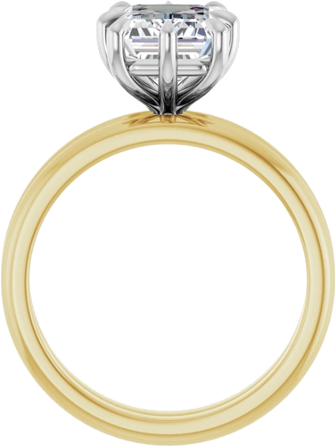 Sužadėtuvių Žiedas „Claw-Prong“ 14k yellow/white gold Emerald 9mm x 7mm (7)