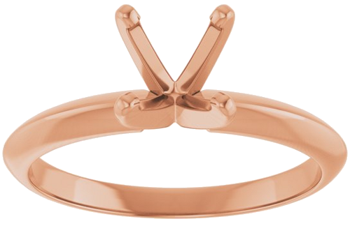 14K Rose 6-6.6 mm Round 4-Prong Light Solitaire Ring Mounting (3)