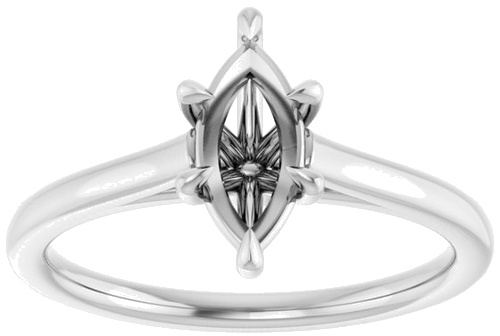 Sužadėtuvių Žiedas „Claw-Pong“ 14k white gold Marquise 9mm x 4.5mm (3)