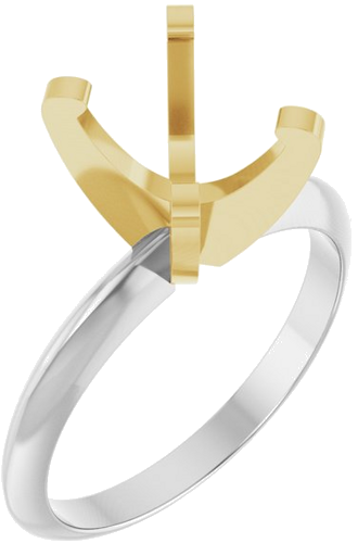 Sužadėtuvių Žiedas „Lightweight Solitaire“ 14k white/yellow gold Oval 9mm x 7mm (1)