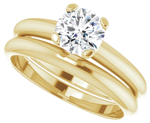 Sužadėtuvių Žiedas „Solitaire“ 585 Geltonojo Aukso Round 6mm (10)