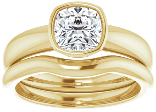 Sužadėtuvių Žiedas „Bezel-Set Solitaire“ 14k yellow gold Cushion 6mm (8)