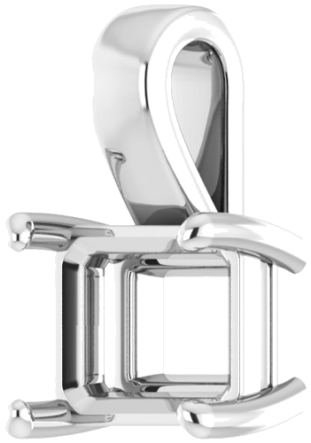 Sterling Silver 9x7 mm Emerald Pendant Mounting (2)