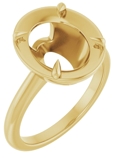 Sužadėtuvių Žiedas „Claw-Prong Solitaire Bezel-Style“ 14k yellow gold Oval 12mm x 10mm (1)