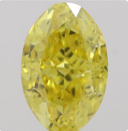 1.0 carat Fancy Vivid  Yellow-VS1 Natūralus Oval Deimantas (1)