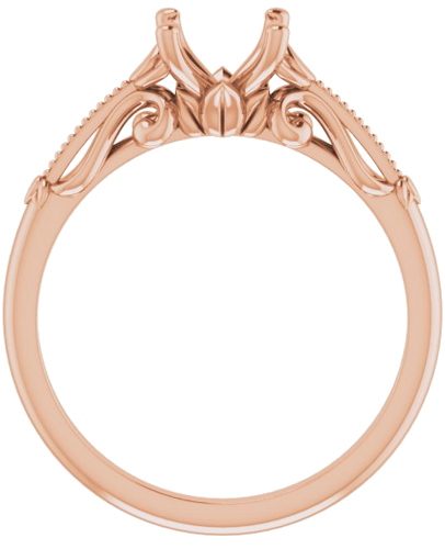 14K Rose 6.5 mm Round Sculptural-Inspired Solitaire Engagement Ring Mounting (2)