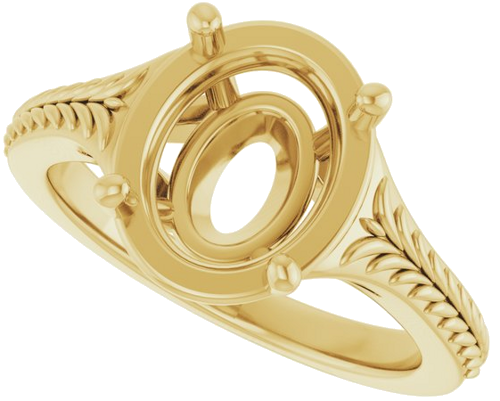 Sužadėtuvių Žiedas „Solitaire“ 14k yellow gold Oval 10mm x 8mm (5)