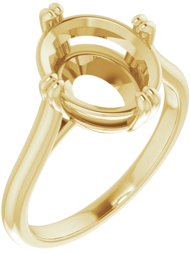 Sužadėtuvių Žiedas „Double Claw-Prong Solitaire“ 14k yellow gold Oval 11mm x 9mm (1)