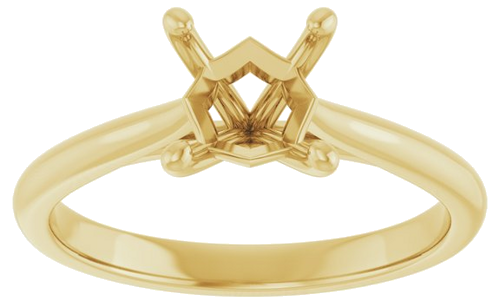 14K Yellow 5.5 mm Square Solitaire Engagement Ring Mounting (3)