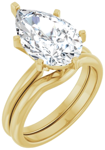 Sužadėtuvių Žiedas 10k yellow gold Pear 14mm x 9mm (6)