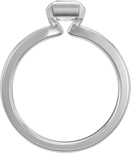 Sužadėtuvių Žiedas „Half Bezel Solitaire“ 14k white gold Emerald 7mm x 5mm (2)