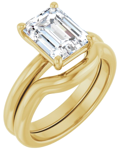 Sužadėtuvių Žiedas 14k yellow gold Emerald 9mm x 7mm (6)