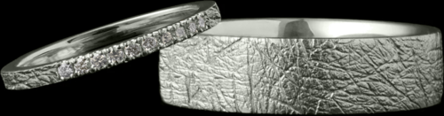 Шампанско златни сватбени пръстени с диаманти (2)