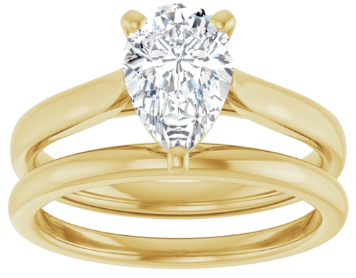 Sužadėtuvių Žiedas 10k yellow gold Pear 9mm x 6mm (8)