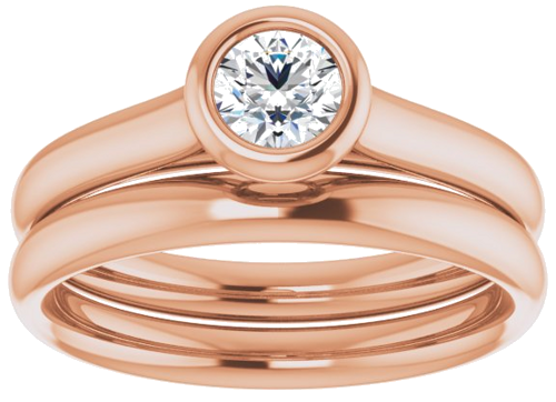 14K Rose  4.4 mm Round Solitaire Engagement Ring Mounting (8)