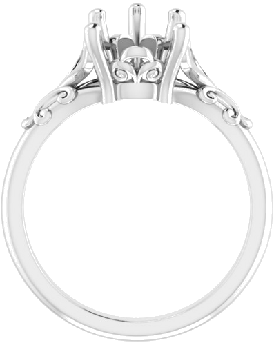 14K White 12x8 mm Pear Solitaire Engagement Ring Mounting (2)