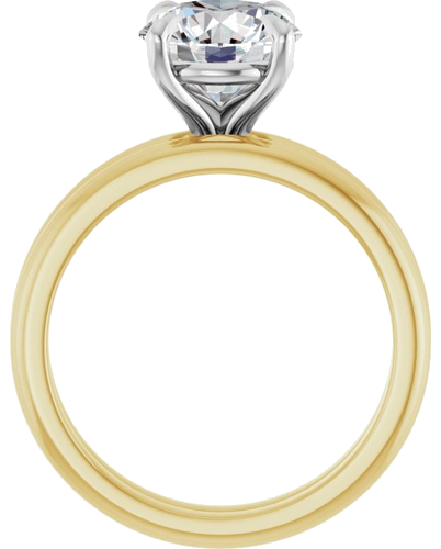 14K Yellow White 8.2 mm Round Solitaire Engagement Ring Mounting (7)